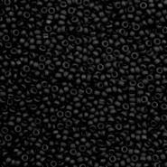 Miyuki rocailles Perlen 15/0 - Opaque matte black 15-401f